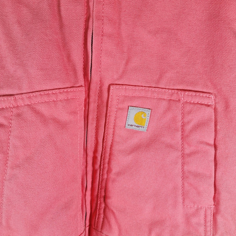 Carhartt Girls Toddler Pink Canvas Sherpa Hooded Coat 3T OJ95667G - Picture 2 of 6